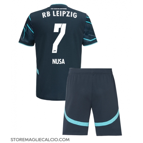 RB Leipzig Antonio Nusa #7 Maglia Gara Terza Repliche 2024-25 Bambino Maniche Corte RB Leipzig Antonio Nusa #7 Maglia Gara Terza Repliche 2024-25 Bambino Maniche Corte